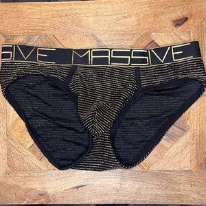 *Limited Edition*  Andrew Christian MASSIVE Glam Gold Stripe Brief